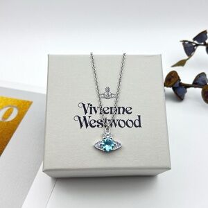 Vivienne Westwood Aquamarine Mermaid Tears Necklace